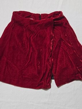 Vintage Red Velvet Mini Skirt